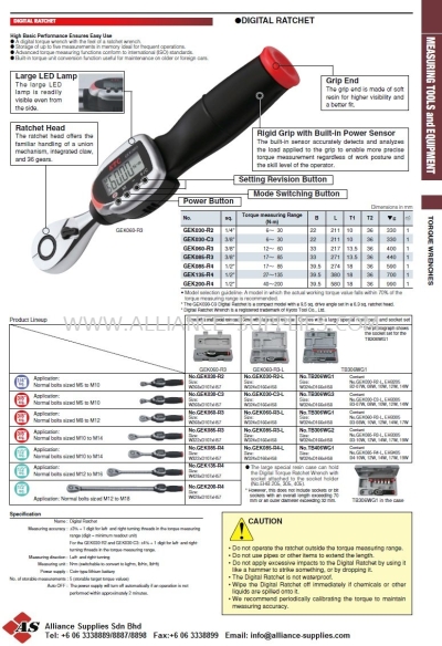 KTC Digital Ratchet GEK030/GEK040/GEK060/GEK085/GEK135/GEK200/TB206WG/TB306WG/TB406WG