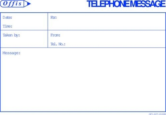 Note Pads, Printed Note Pads Telephone, OFI8270100K