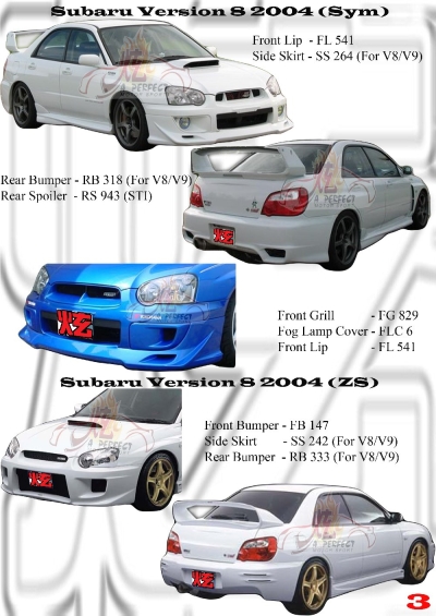 Subaru Version 8 2004 Sym & ZS Style 