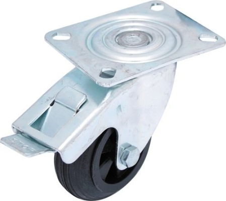 Castors, Black Rubber Tyre Swivel Type With Top Plate 125mm ATL9455320K