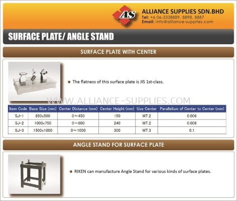 Riken Surface Plate With Center/ Angle Stand