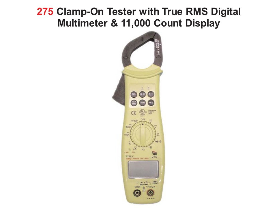 TPI-275 Clamp-On Tester with True RMS Digital Multimeter & 11,000 Count Display