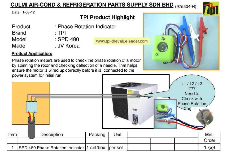 SPD-480 Phase Rotation Indicator