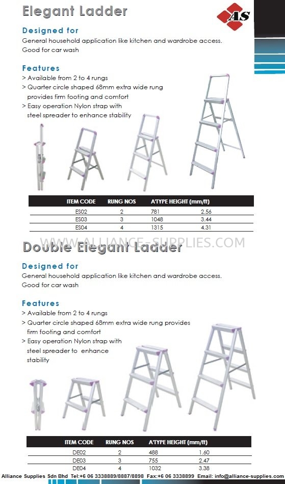 Elegant Ladder & Double Elegant Ladder Access Equipment MRO CONSUMABLES / HARDWARE