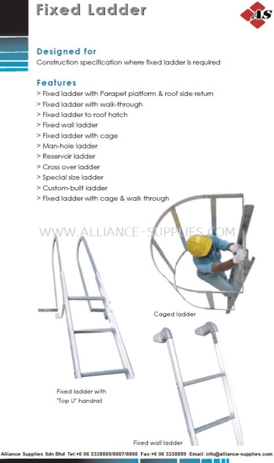 Fixed Ladder With Handrail & Caged Ladder & Fixed Wall Ladder