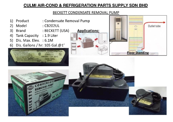 BECKETT CB202UL CONDENSATE REMOVAL PUMP