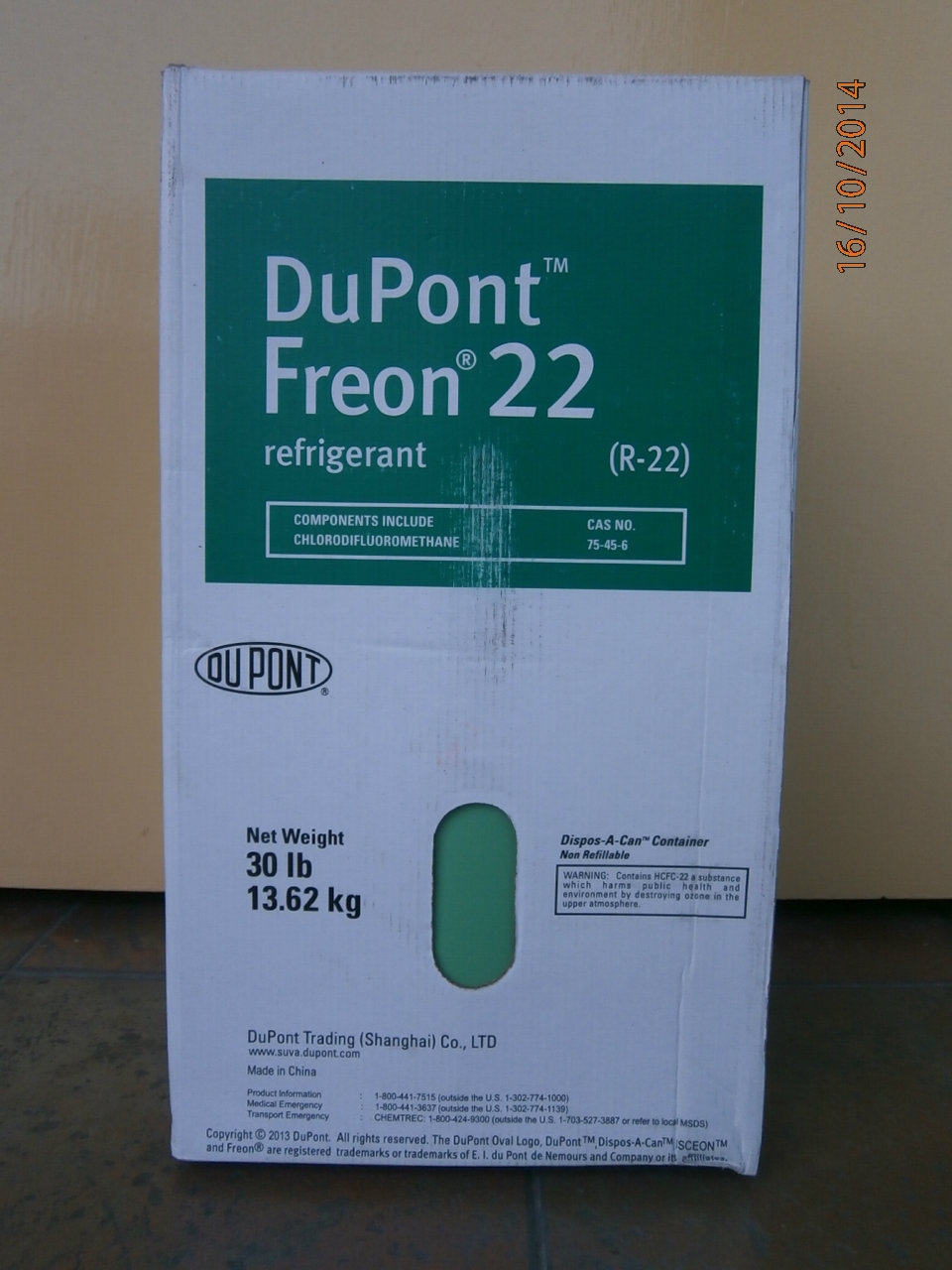 Freon 22 (DuPont) Refrigerant Gas (13.62kg)
