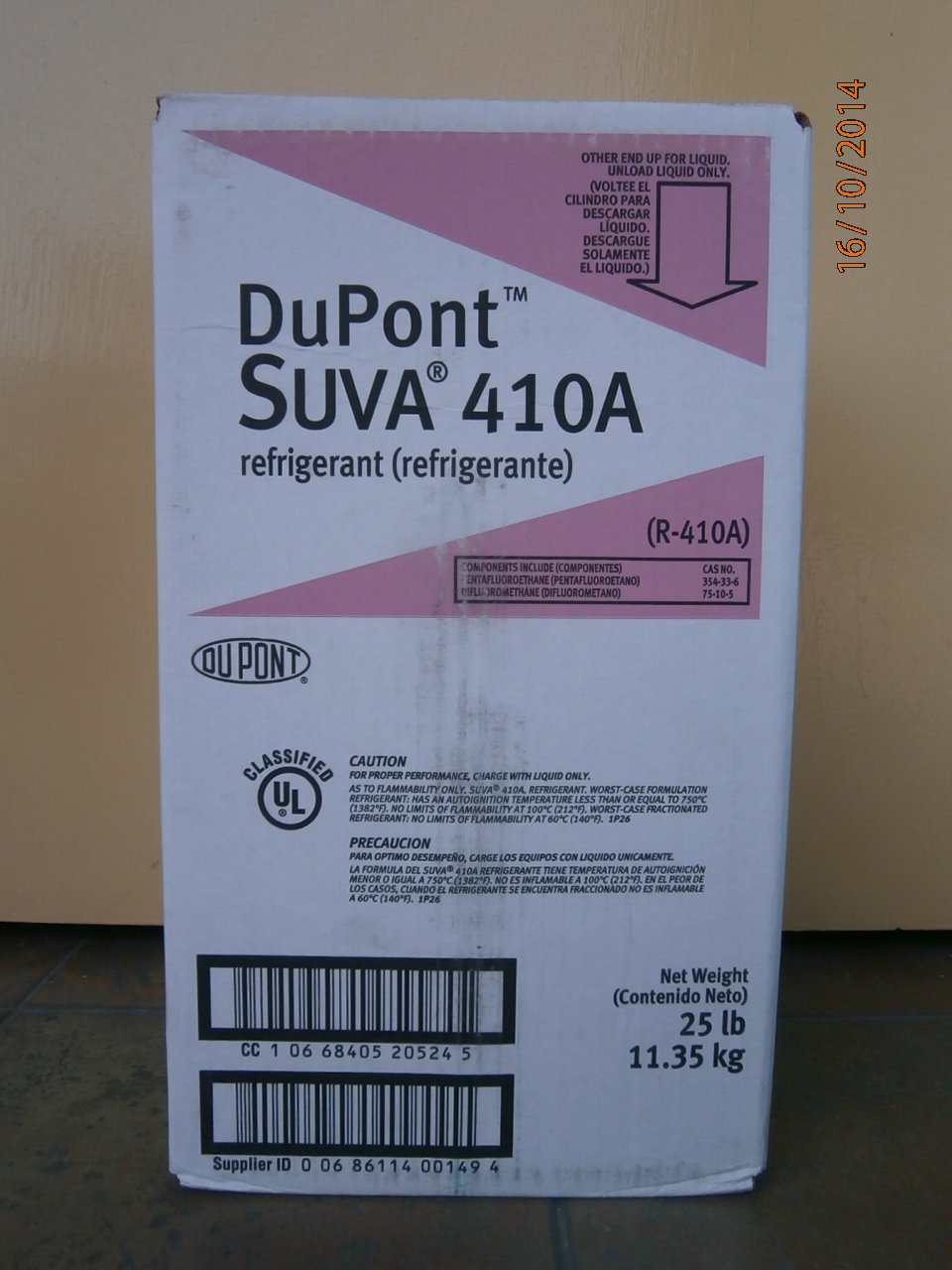 SUVA 410A (DuPont) Refrigerant Gas (11.35kg)
