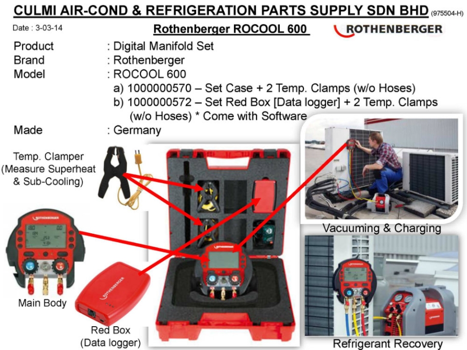 Rothenberger ROCOOL 600 Digital Manifold Set