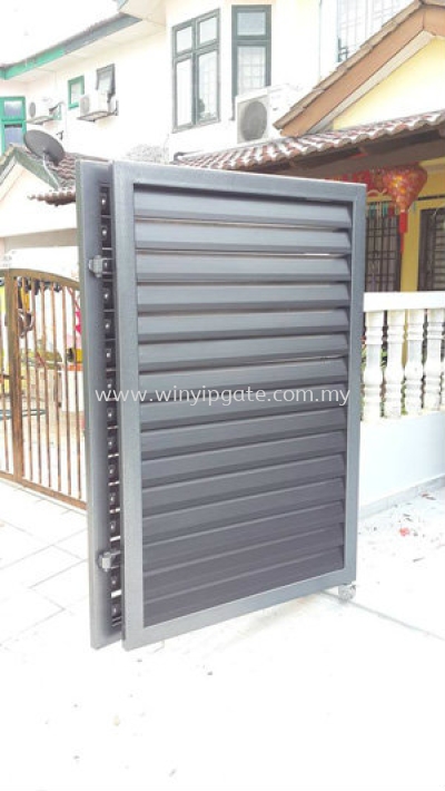 Mild Steel Metal Folding Gate and Fully Aluminum Wood Plate with Po