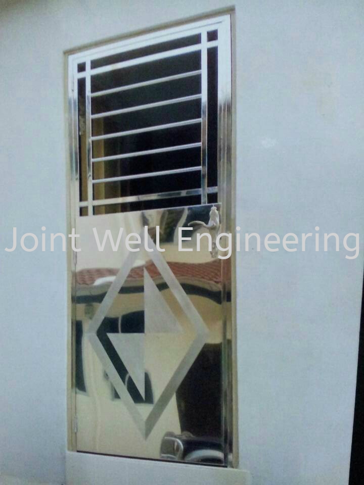 Steel Back Door With Steel Plate Single Open Door Safety Door