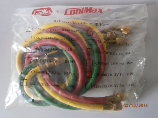 COOLMAX CM-360-RYB-HV 5FT CHARGING HOSE (3PCS/SET) FOR R410A