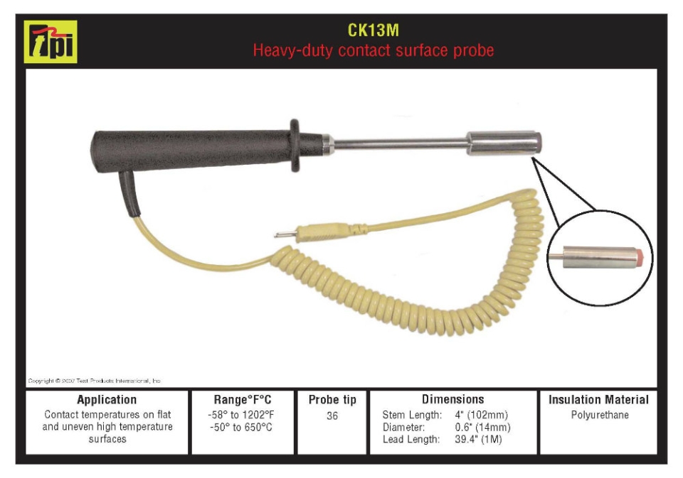 CK-13M Thermocouple Temperature Probe
