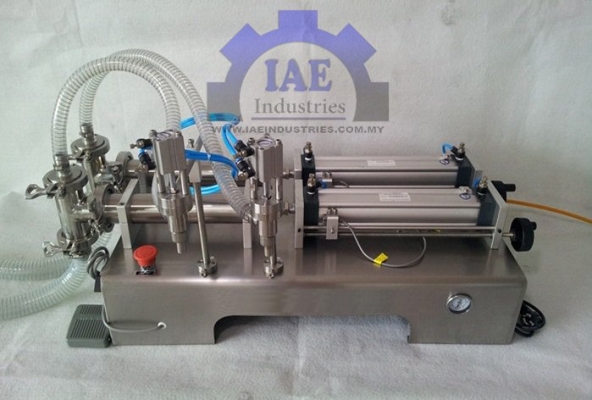 Semi auto liquid filling machine - double nozzle