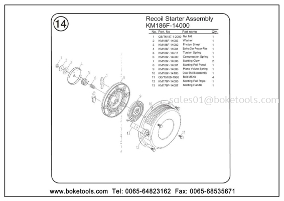 Manual Starting Assembly (KM186F