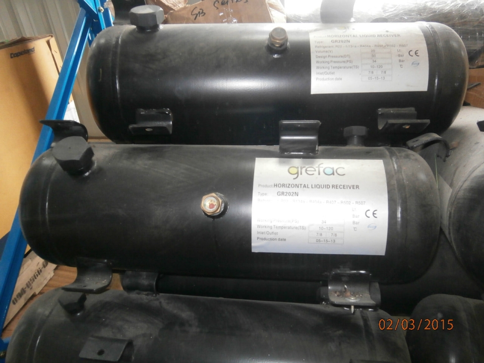 grefac Horizontal Refrigerant Liquid Receiver GR Series