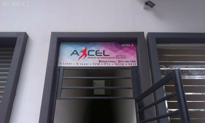 AXCEL Polycarbonate Signboard - White Sticker + Matte Lam