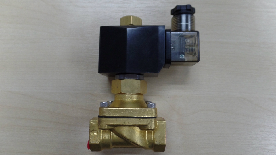 GPRO SOLENOID VALVE NO (NORMALLY OPEN) 2/2 WAY BRASS BODY (0-7BAR) C/W COIL 240V/50HZ & DIN-PLUG LED/VDR