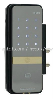 YDR 323 C Digital Door Lock with PIN Code, RF Card Key & Remote Control (Optional) (Vertical Rim Lock for Wooden Doors)