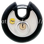 Y130/70/116 - Yale Silver Series Marine Grade Stainless Steel Disc Padlock (Soft Rubber Bumper) with Multi-pack