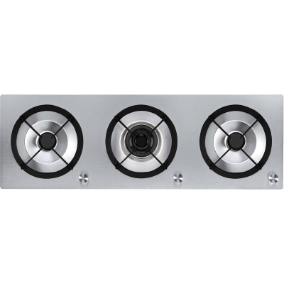 3 Burner Gas Hob with Wok Burner in Stainless Steel ACM 437/ IX/ F/ G