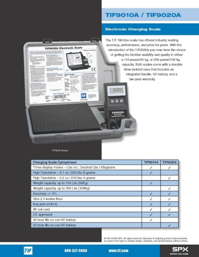 TIF MANUAL ELECTRONIC CHARGING SCALE