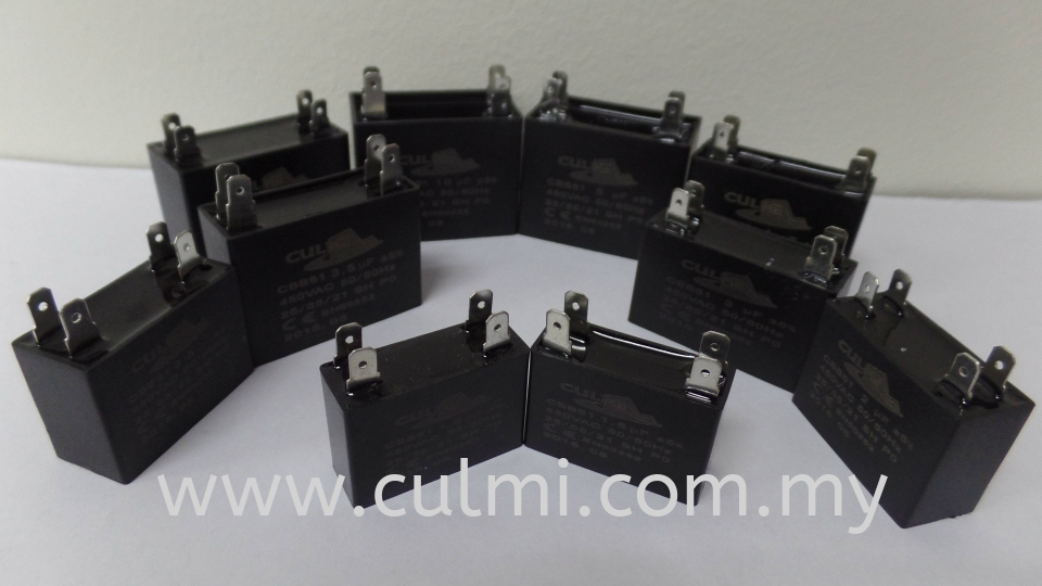 CULMI FAN MOTOR 4-TERMINAL FAN CAPACITOR (1.5UF ~ 10.0UF) 450VAC