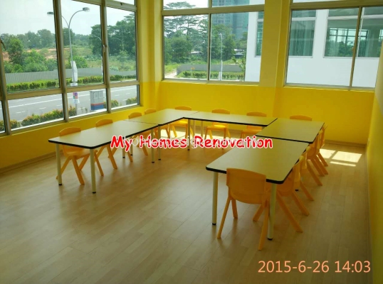 Yellow classroom desk