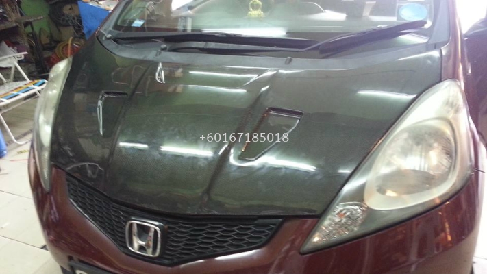 honda jazz ge 2013 bonet carbon fiber