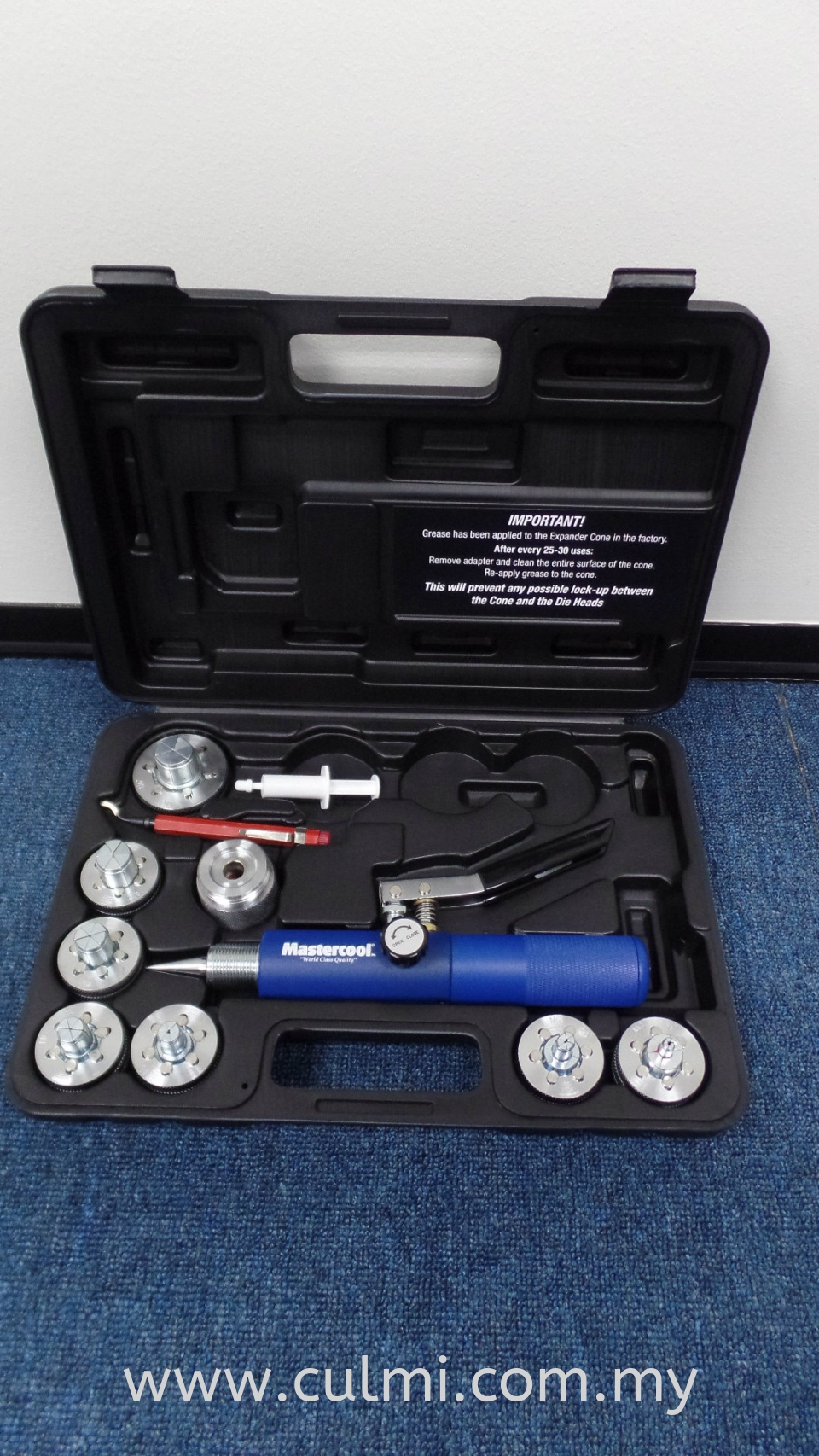 MASTERCOOL 71600 HYDR. TUBE EXP. TOOL KIT (7 HEAD KIT) (O.D. 3/8",1/2",5/8",3/4",7/8",1",1-1/8")