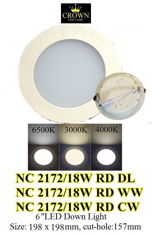 Crown Led 6 18w 157mm Round Downlight Dropped Board Ceiling