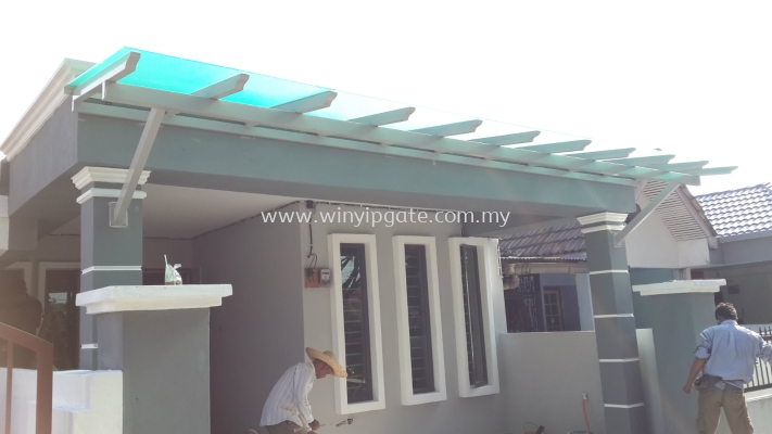 Mild steel pergola & ployclass 7mm light green