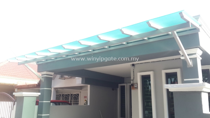 Mild steel pergola & ployclass 7mm light green