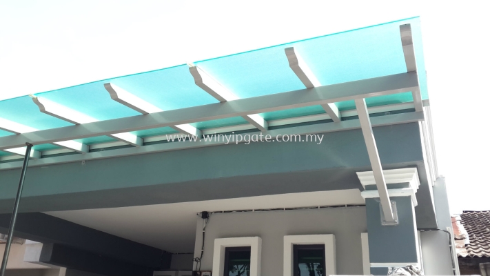 Mild steel pergola & ployclass 7mm light green