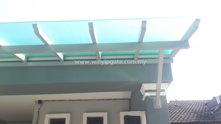 Mild steel pergola & ployclass 7mm light green