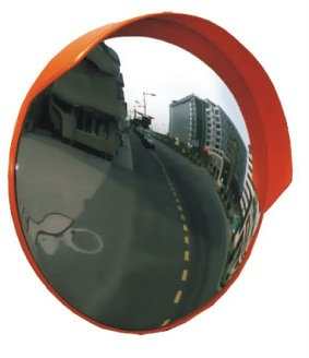 EH Outdoor Convex Mirror with Cap (Pole Mounted)