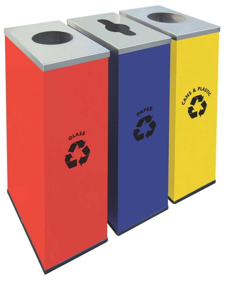 EH Rectangular Recycle Bins c/w Mild Steel Body & Stainless Steel Cover 135 Recycle Bins