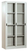 FULL HEIGHT GLASS SLIDING DOOR CABINET STEEL FURNITURE