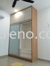 Customize built in wardrobe in PJ Selangor Malaysia #plywood #melamine  #veneer #spray paint #laminate #customize #sliding door #anti jump #glass door #swing door #built in #nyatoh #oak #aluminium door #carcass Wardrobe Design