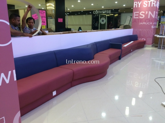 Custom made bench seating with cushion in PJ Selangor Malaysia #Bench Design #Carpentry works #cushion #Fabric #plywood #laminate #veneer #spray paint