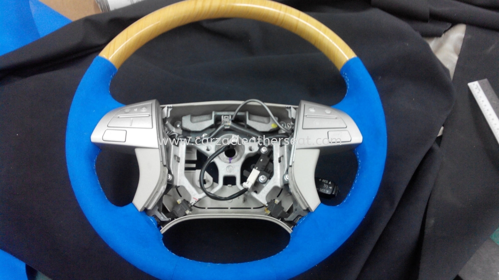 TOYOTA ESTIMA STEERING WHEEL ALCANTARA BLUE Steering Wheel 