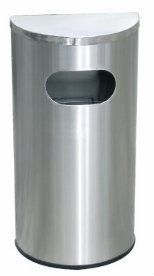 EH Stainless Steel Semi Round Bin c/w Flat Top