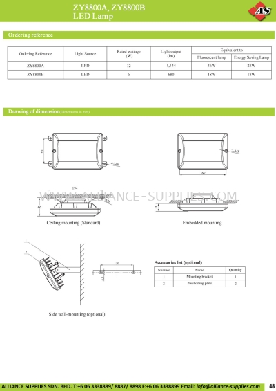  ZY8800A, ZY8800B LED Lamp