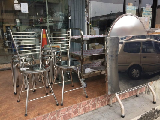 Stainless Steel Table and Chair Set 