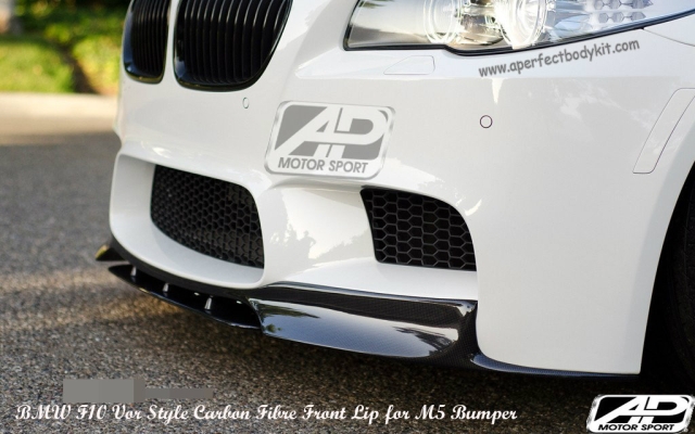 BMW F10 HMN Style Carbon Fibre Front Lip For M5 Bumper 