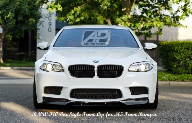 BMW F10 VOR Style Carbon Fibre Front Lip for M5 Bumper 