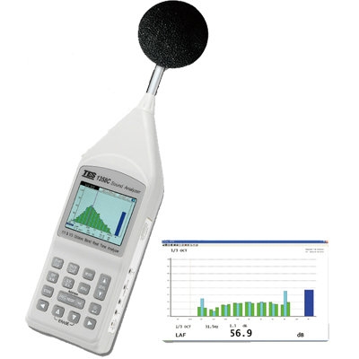 Sound Analyzer Real Time 1/1 & 1/3 Octave band Analysis TES-1358C