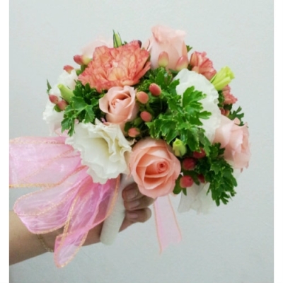 Rose, Carnation & Eustomas Bridal Bouquets (BB-159)