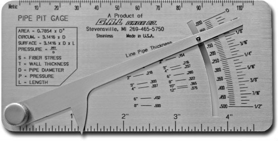 G.A.L gage - Pipe Pit Gauge Cat # 17 Welding Gauges Portable Inspection Gauges