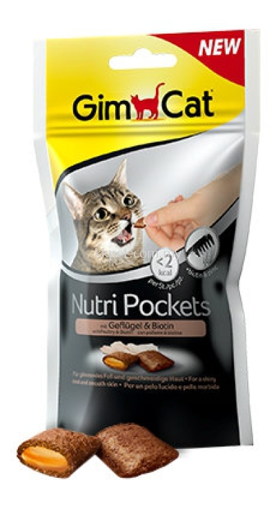 GIMCAT NUTRI POCKETS POULTRY + BIOTIN